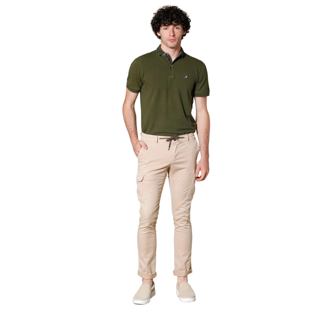 Mason's Extra Slim Cargo Broek in Tencel Katoen Beige Heren