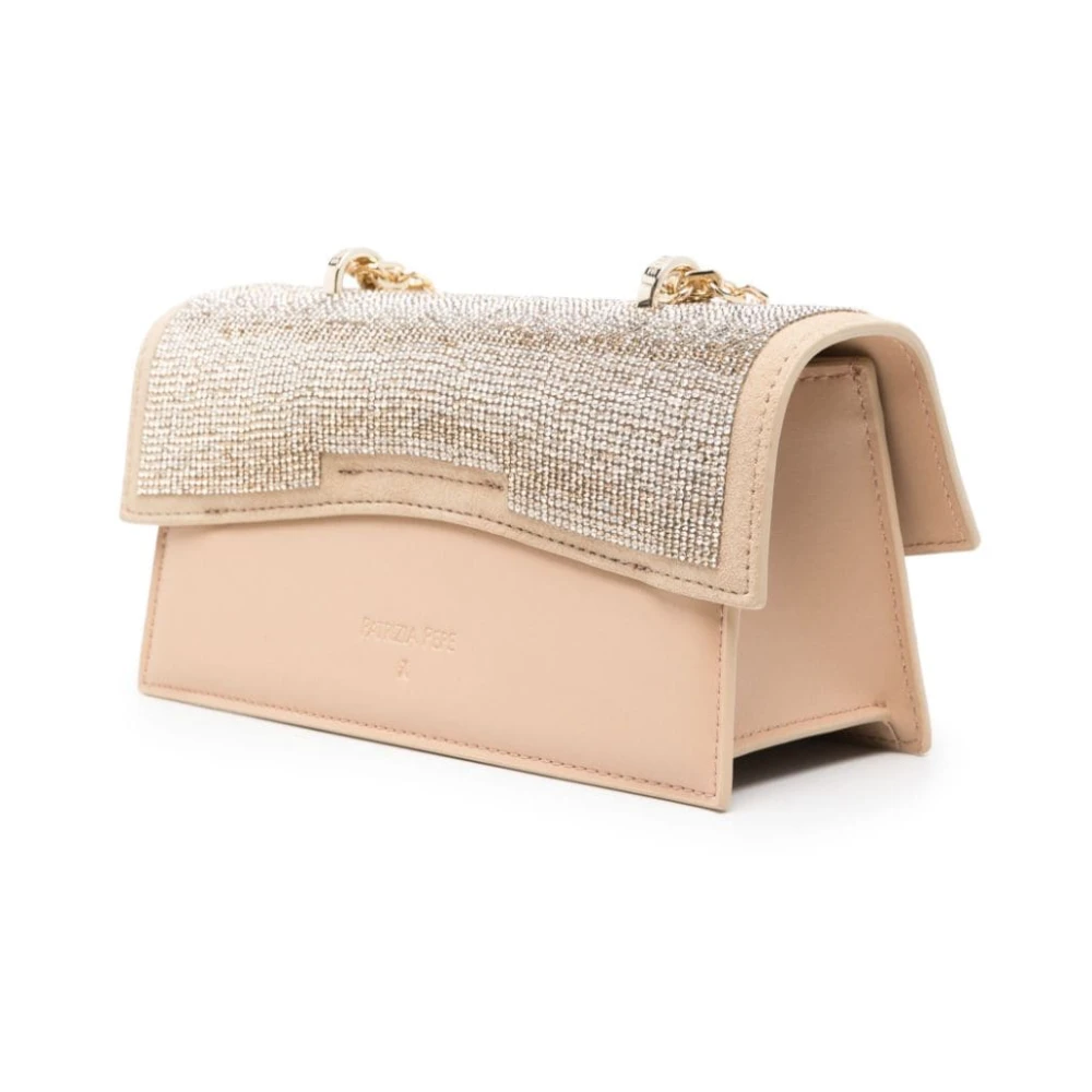 PATRIZIA PEPE Beige leren tas met strass Beige Dames