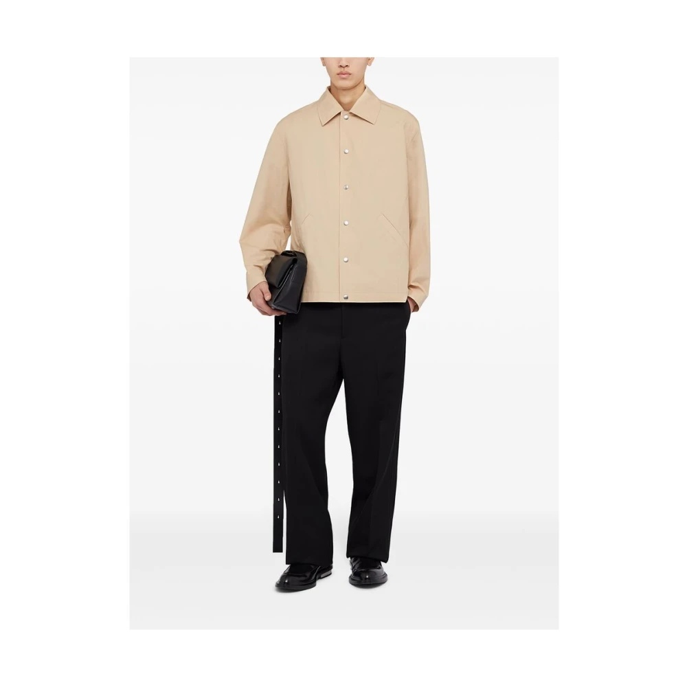 Jil Sander Beige Katoenen Poplin Buitenkleding Beige Heren