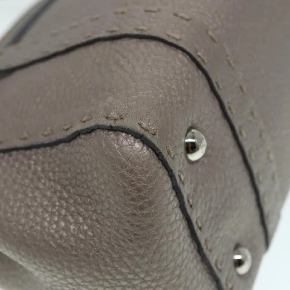 Fendi Vintage Pre-owned Leather fendi-bags Gray Dames
