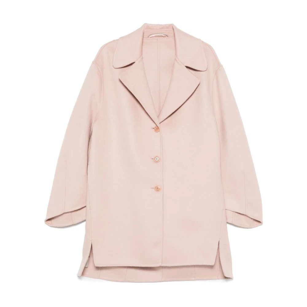 Ermanno Scervino Roze Wollen Jas Textuur Afwerking Pink Dames