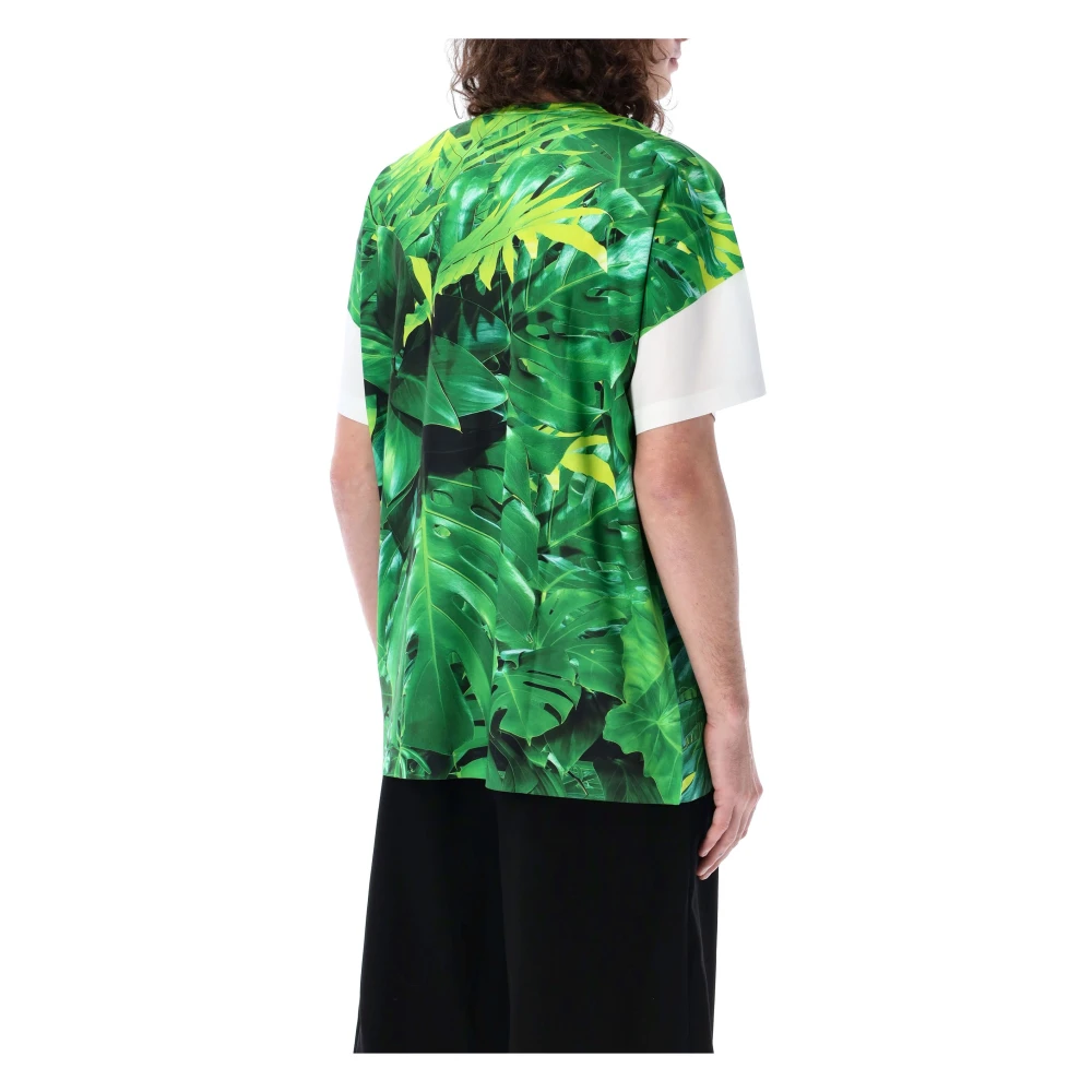 Comme des Garçons Groene Bladprint T-shirt Green Heren