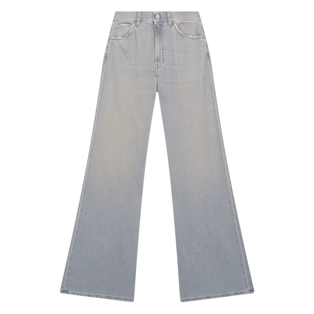 Dondup Women's Blue Wide Jeans, W27, Wide Leg Jeans