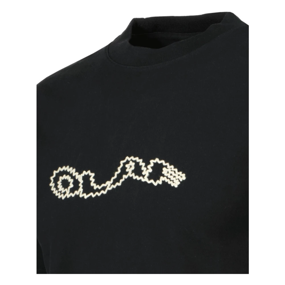 Olaf Hussein Zigzag Wavy Drift Tee T-shirt Zwart Black Heren
