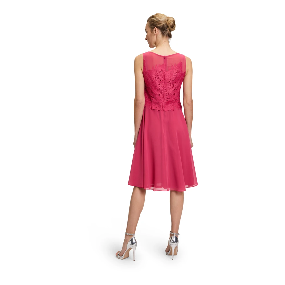 Vera Mont Geborduurde Chiffon Jurk Red Dames