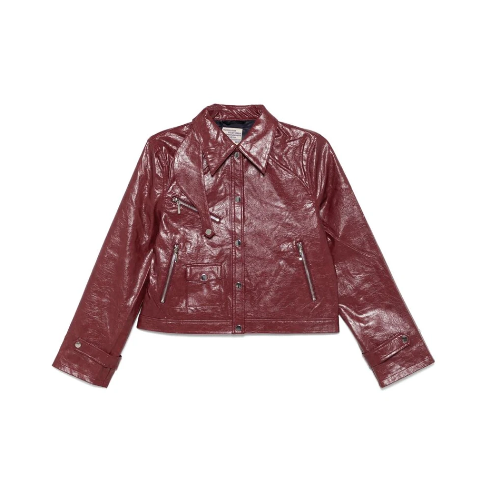 BAUM UND PFERDGARTEN Rood leren bovenkleding met meerdere zakken Red Dames