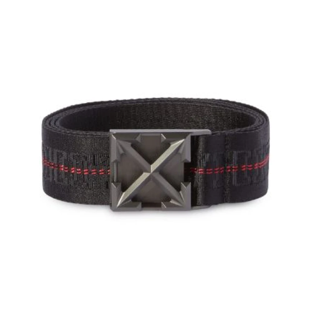 Off White Zwart Arrow Tape Riem Multicolor Heren