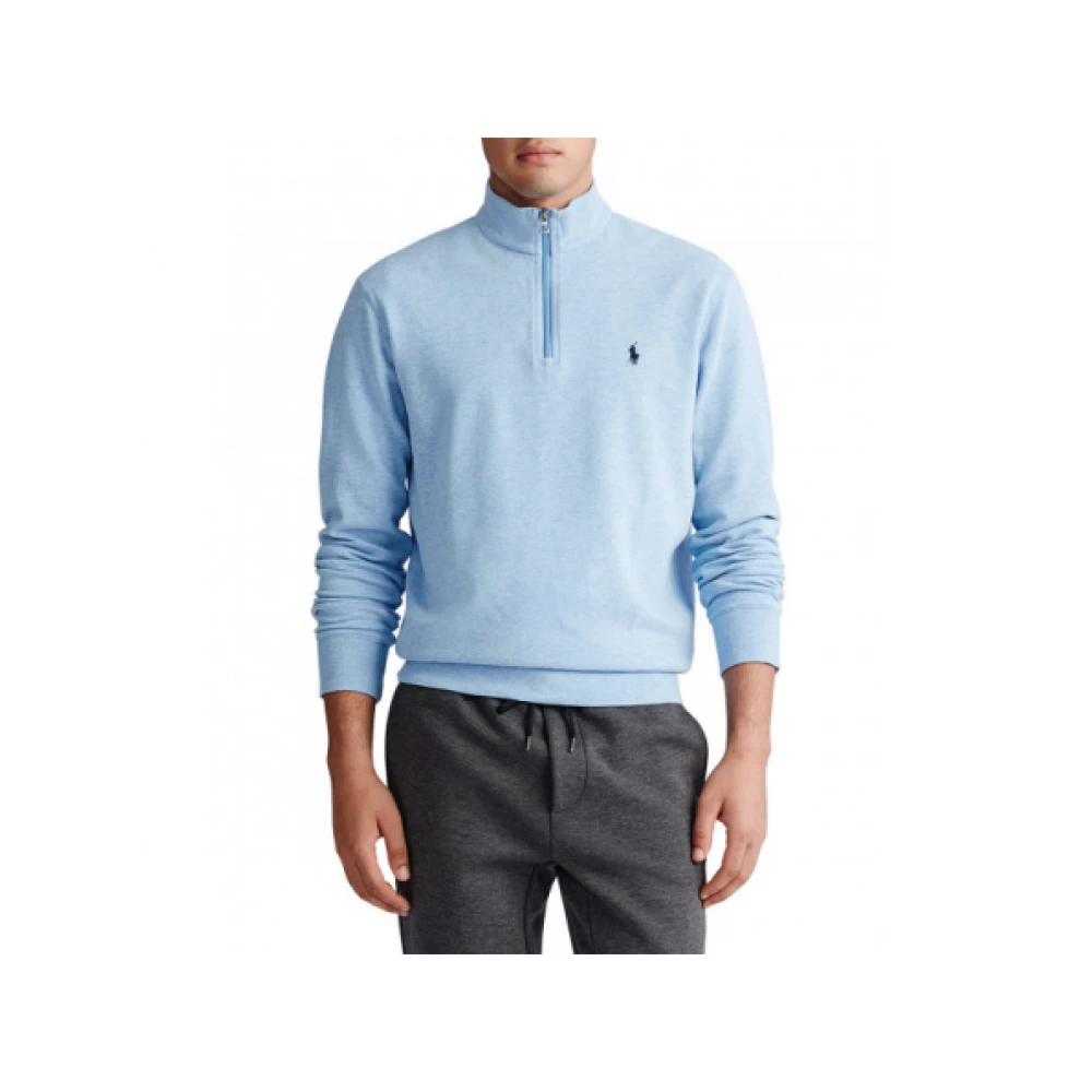 Polo Ralph Lauren Demi-Zip Katoenmix Trui Blue Heren