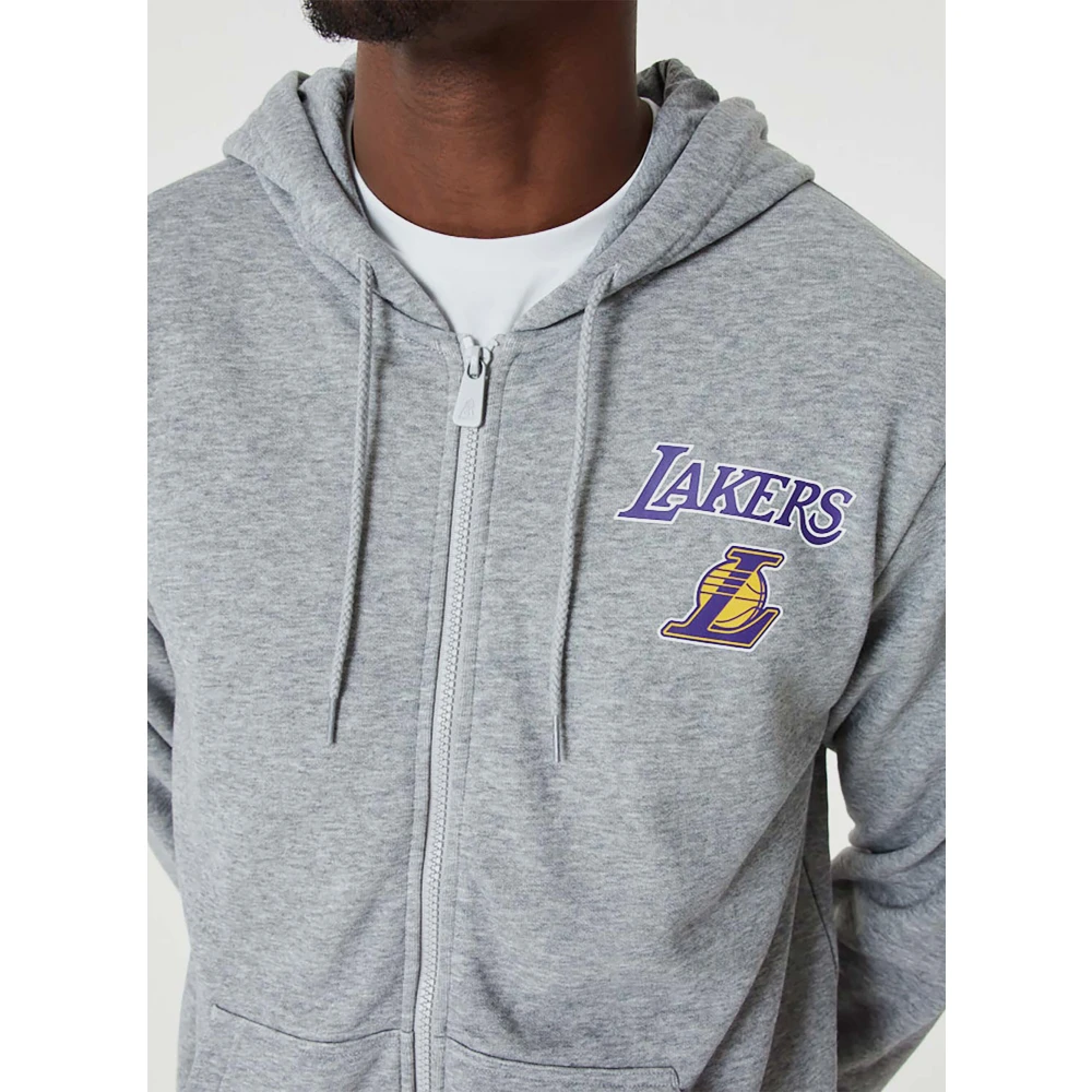 new era Lakers Full Zip Hoodie Gray Heren