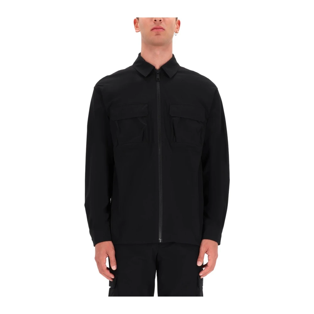 Versace Jeans Couture Svart Zip-Up Cargo Skjortjacka