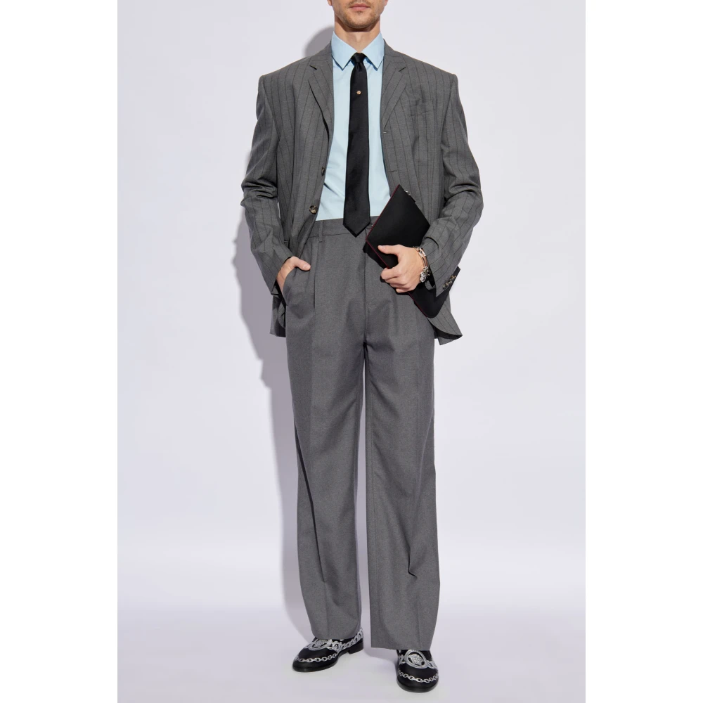 Versace Shirt met logo Blue Heren