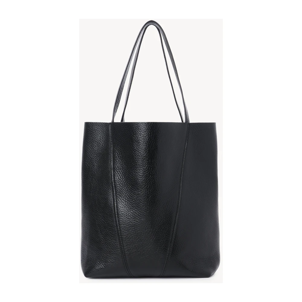 Chloé Zwarte leren handtas met kettinghandvatten Black Dames