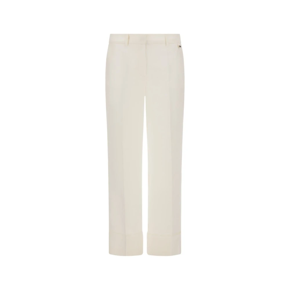 Herno Vrouw Wit Broeken Dames, Xl, Leer, Cropped Broek
