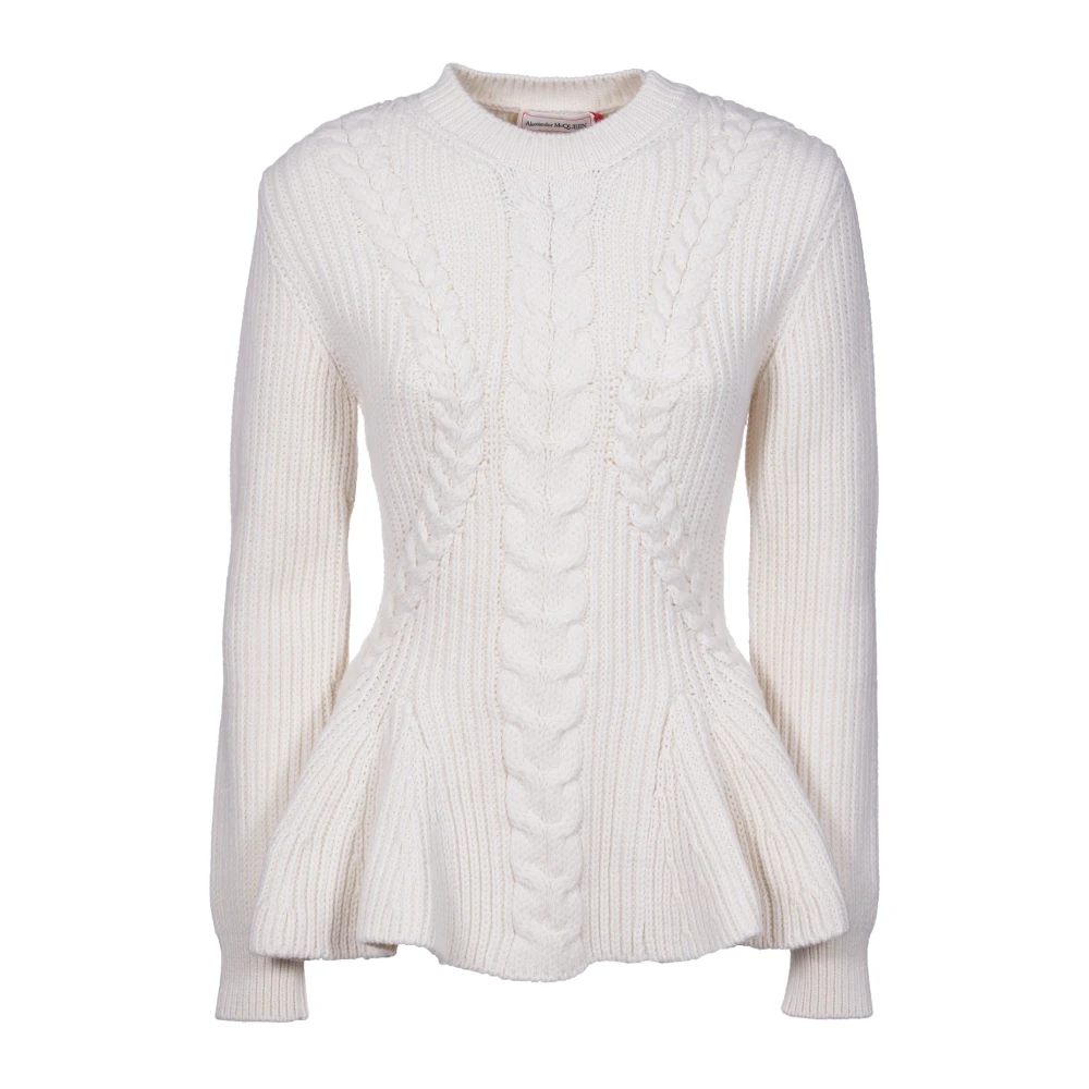 Alexander mcqueen Witte Sweaters met Pinafore Metaal White Dames
