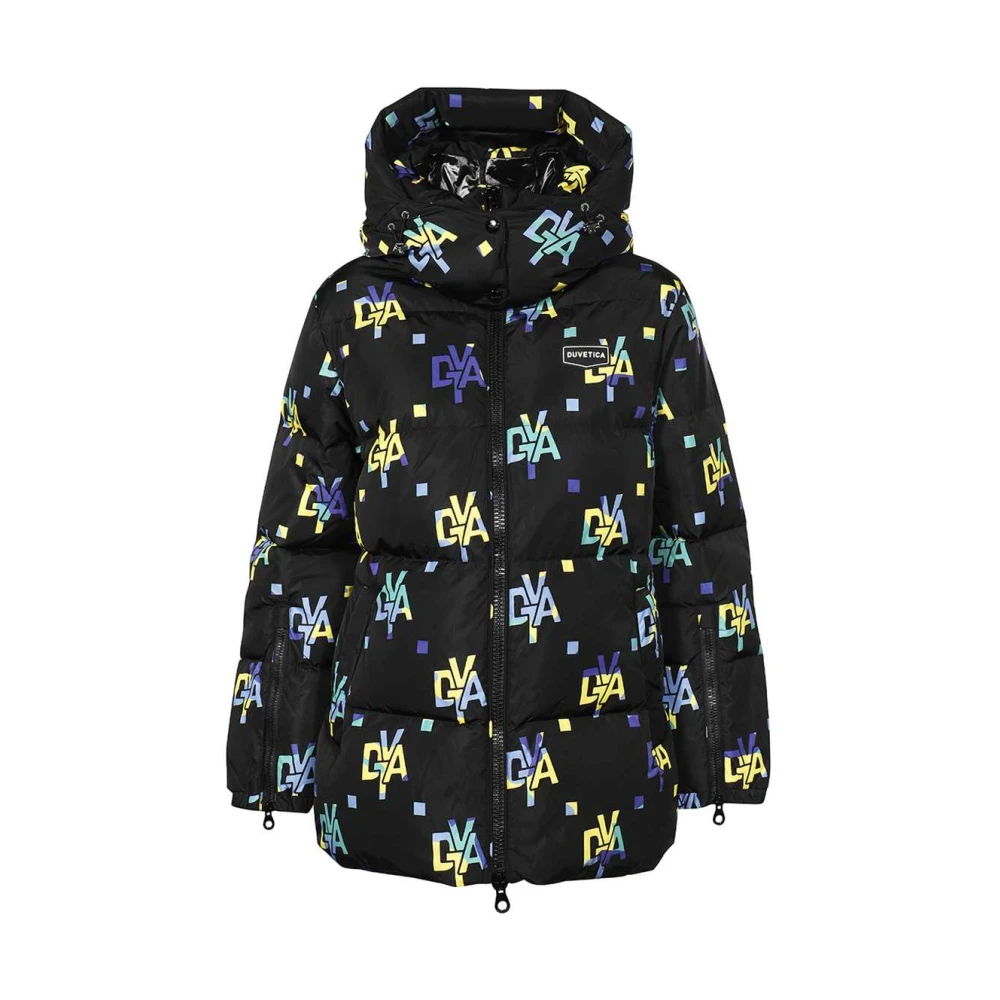 Duvetica Monogram Print Donsjas Black Dames