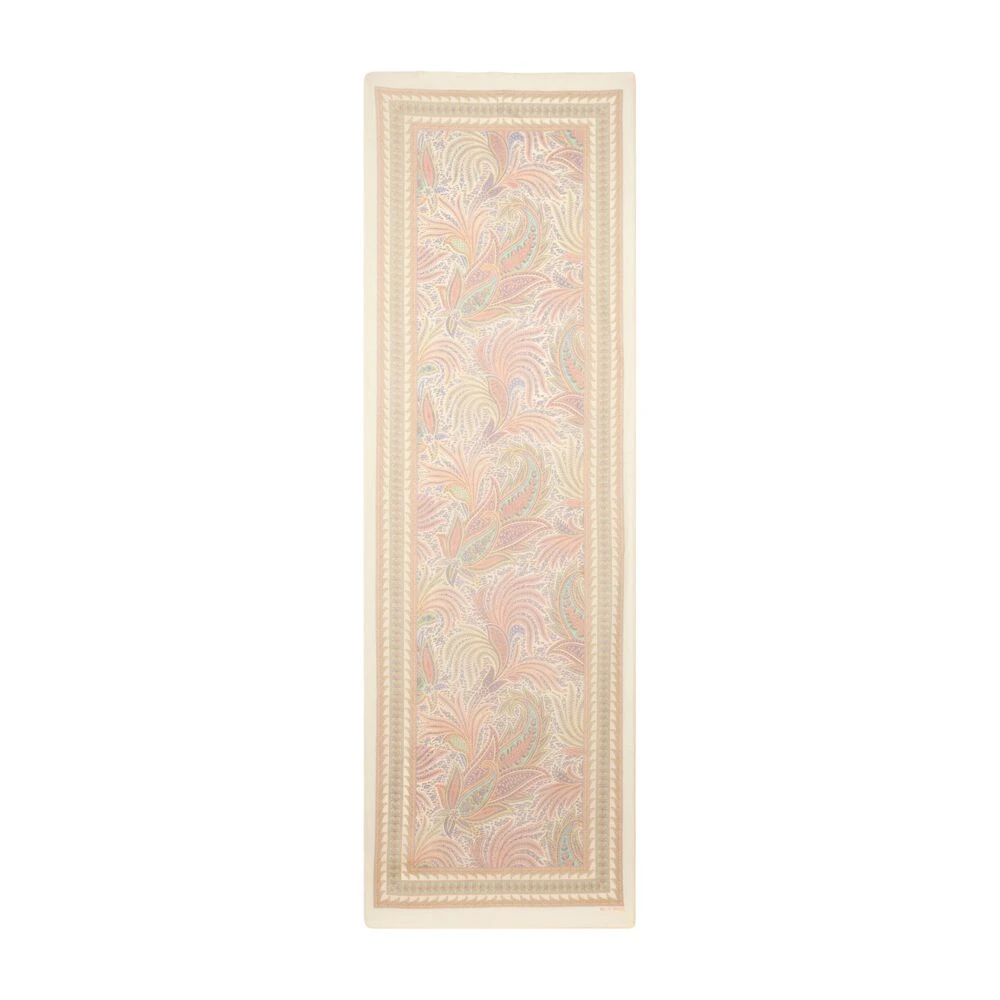 ETRO Beige Transparant Rechthoekig Sjaal met Logo Beige Dames