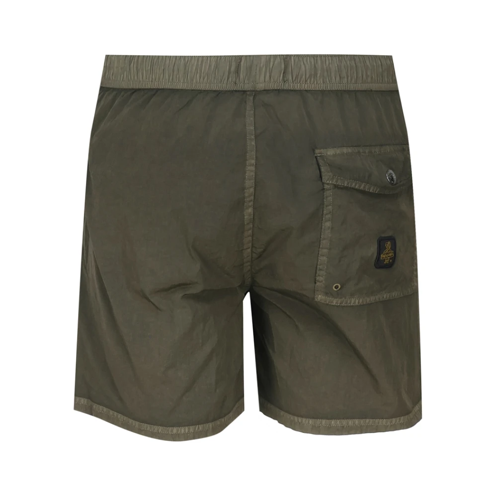 RefrigiWear Army Green Nylon Shorts met Elastische Taille Green Heren