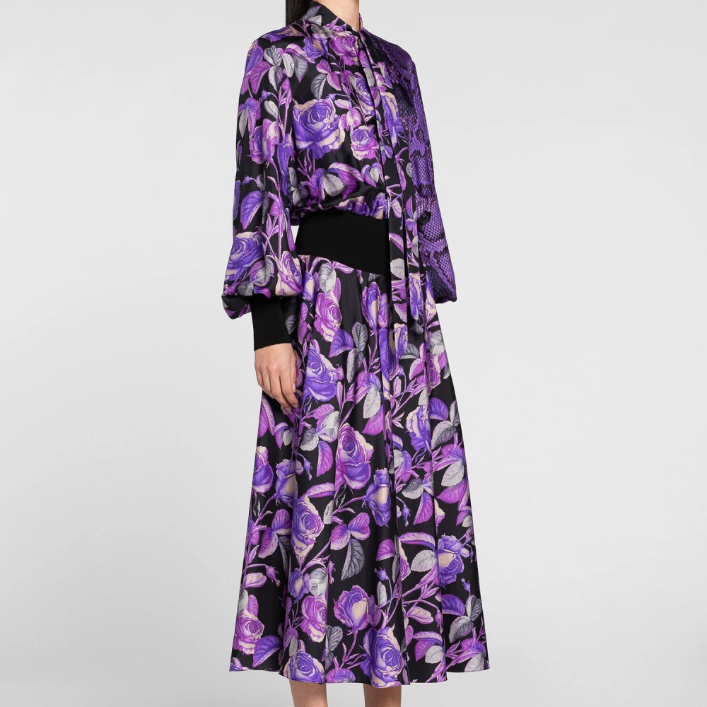 Roberto Cavalli Python-Print Jurk met Mock Hals Multicolor Dames