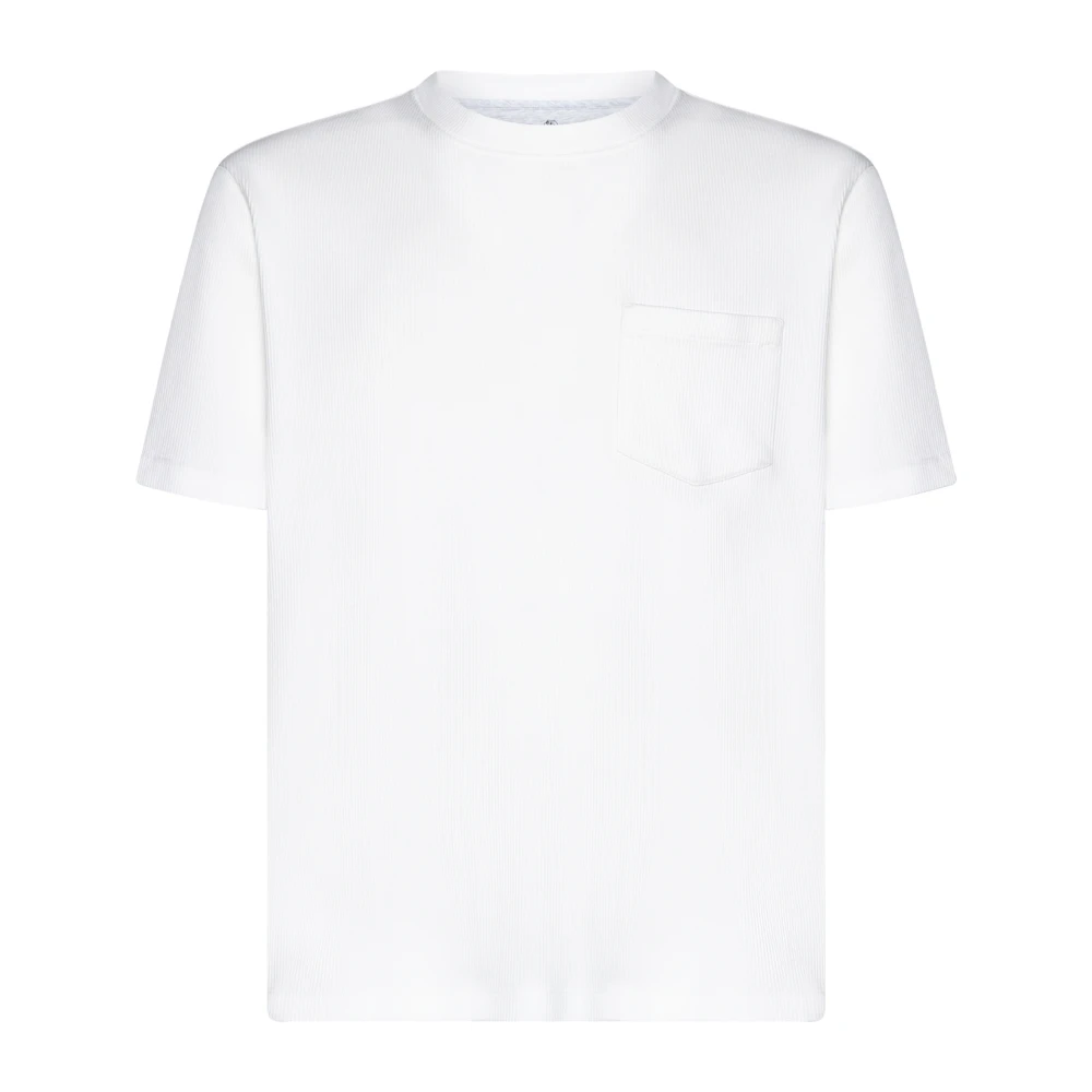 BRUNELLO CUCINELLI Katoenen T-shirts en Polos Beige White Heren