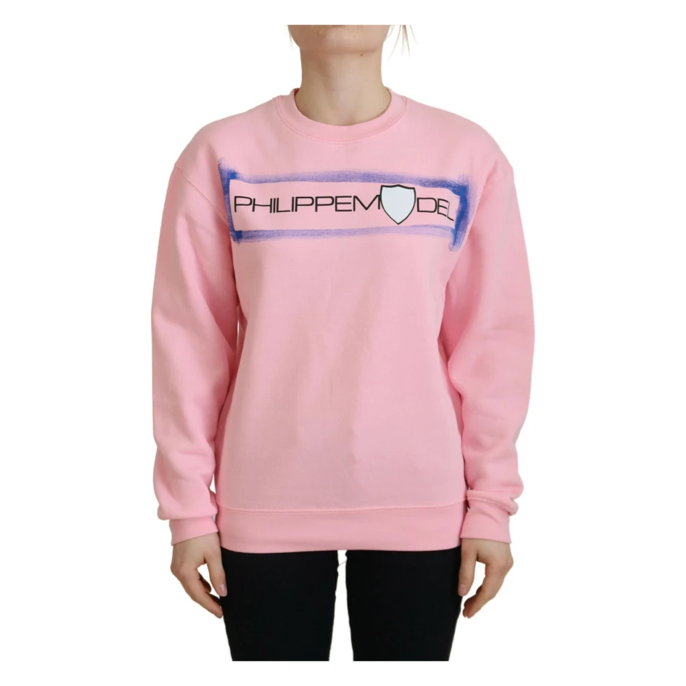 Philippe Model Women's Pink Sweatshirts,, Elegant Long Sleeve Jumper Medium