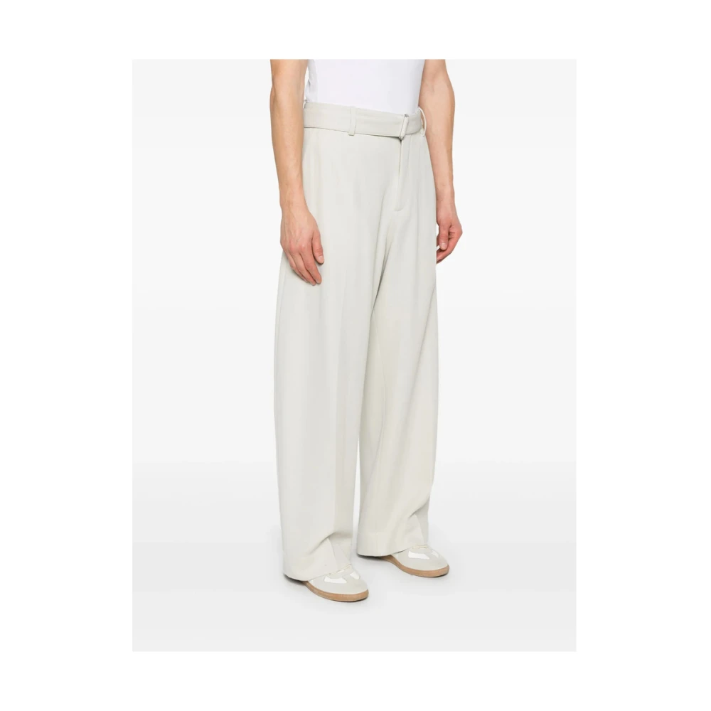 Studio Nicholson Beige Riem Taille Knoopbroek Beige Heren