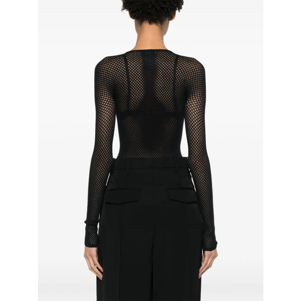 Wardrobe.nyc Zwarte Web Bodysuit Black Dames