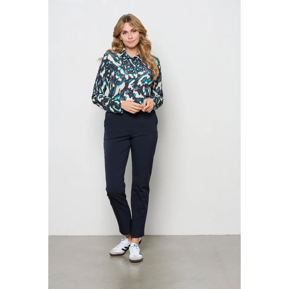 &Co Woman Oversized Hemd mit V-Ausschnitt Multicolor Dames