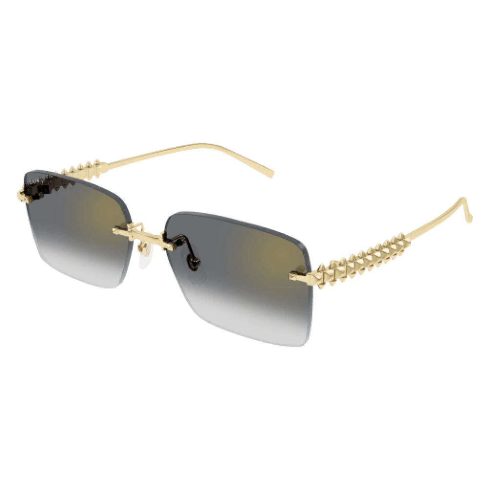 Cartier Guld Rimless Solglasögon Clash Stil Yellow, Unisex