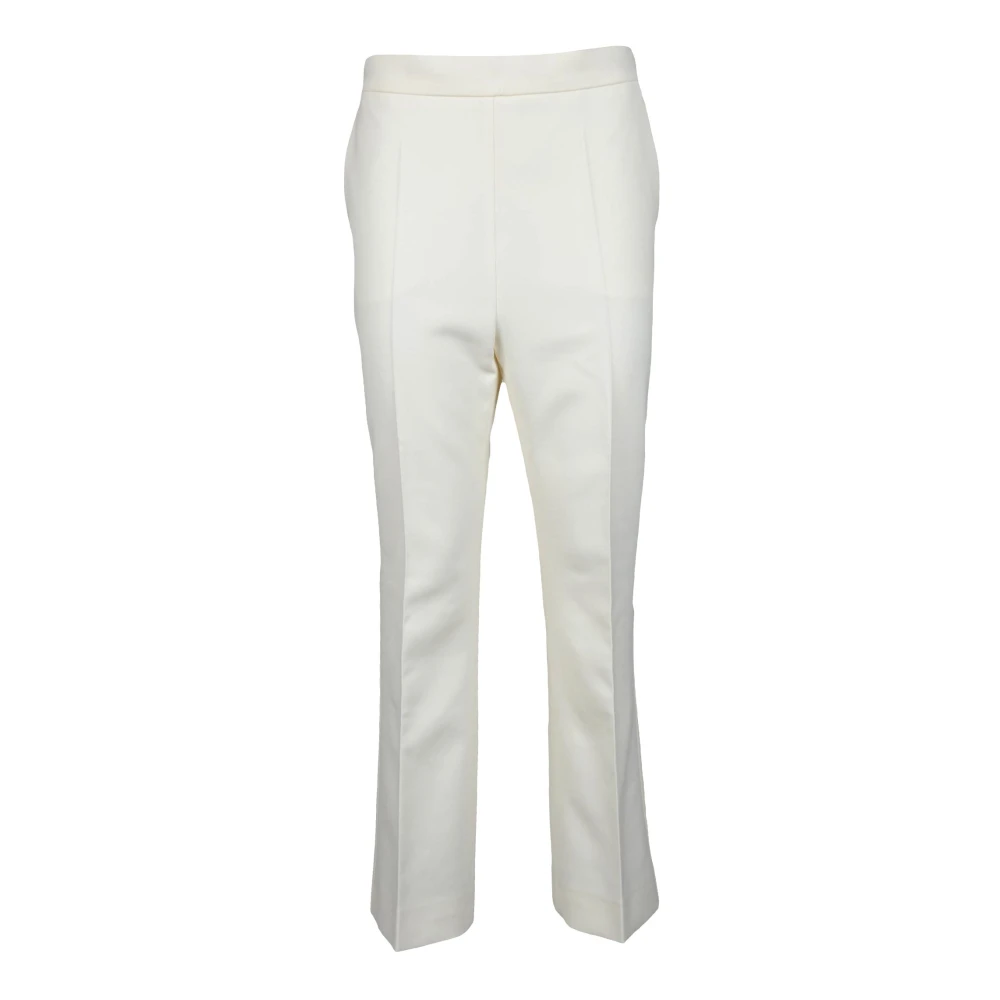 Max Mara Wolmix Stretchbroek White Dames