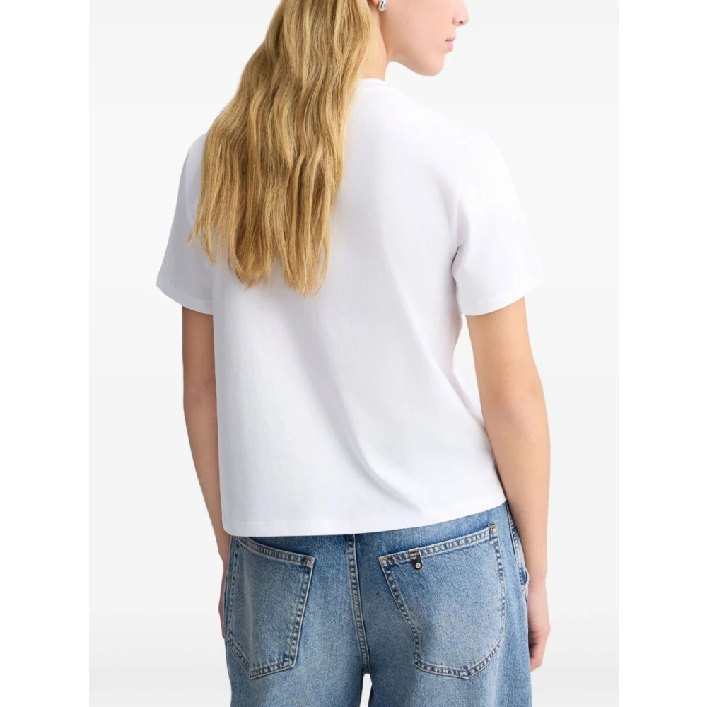 Liu Jo Rhinestone Crew Neck T-shirts en Polos White Dames