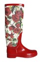 red-floral-rubber-knee-high-boots