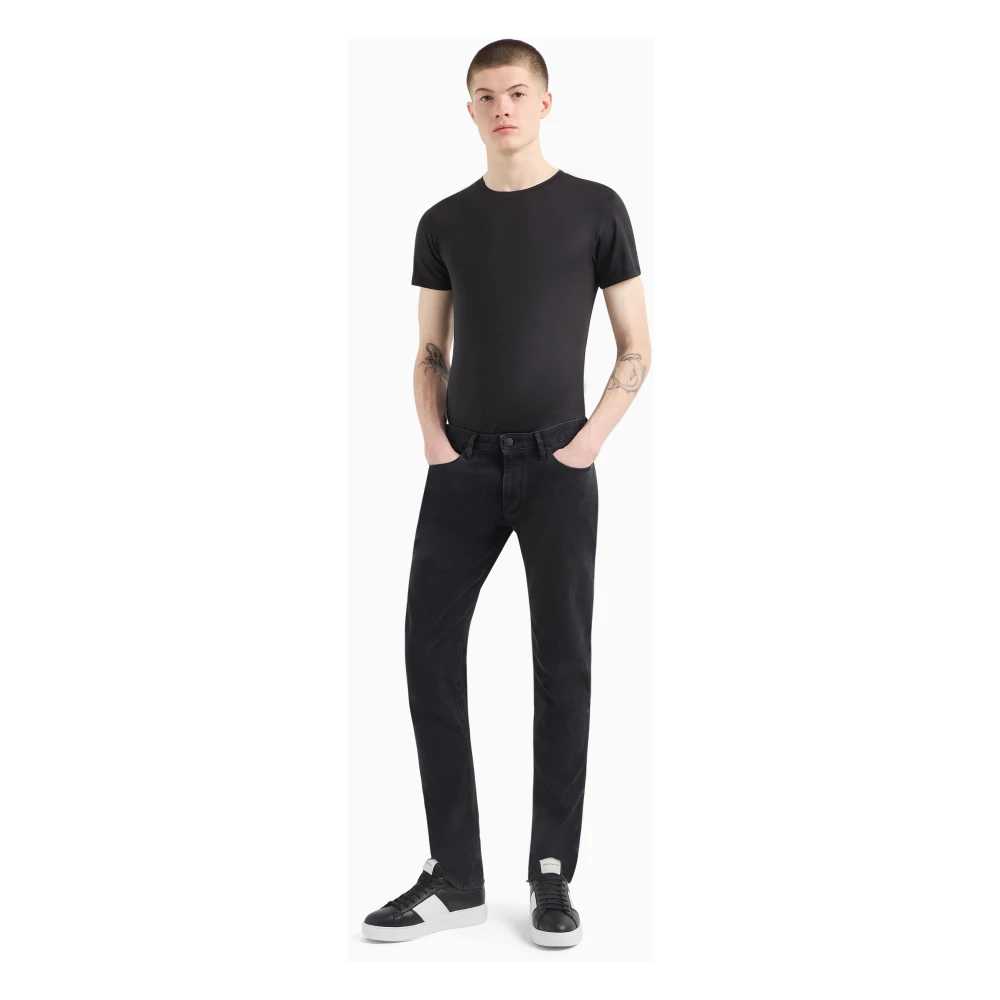 Emporio Armani Zwarte Jeans voor Stijlvolle Look Black Heren