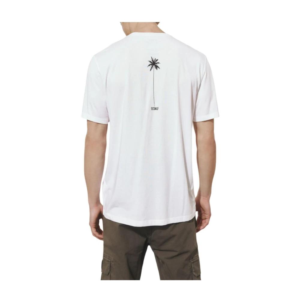 Ecoalf Wit T-shirt met Kolom Patroon White Heren