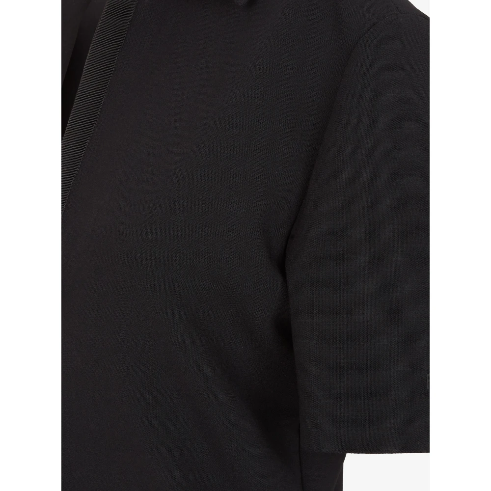 Fendi Zwarte Gedrapeerde Polojurk Black Dames