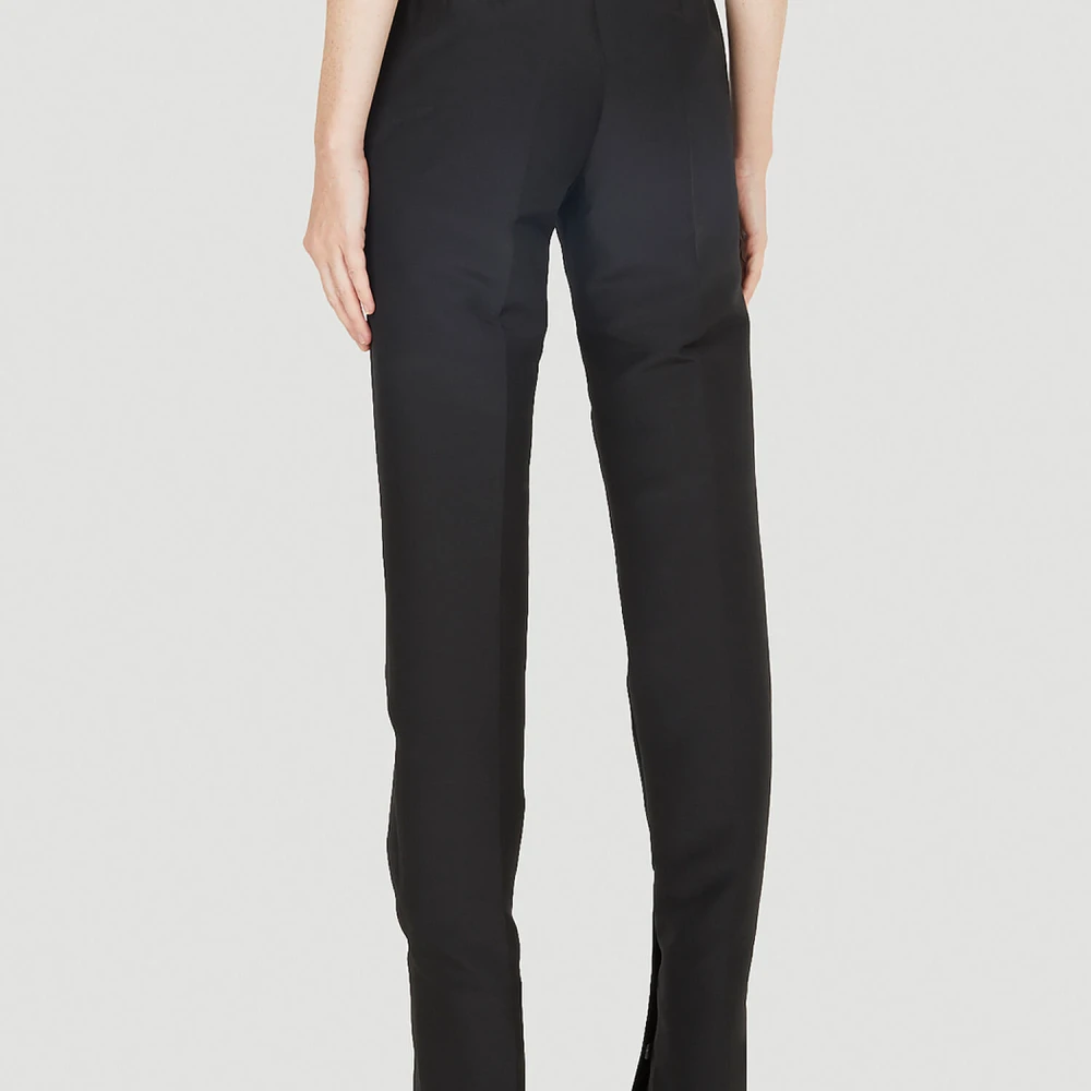 Capasa Milano Moderne Militaire Wollen Broek Black Dames