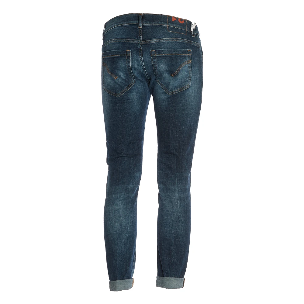 Dondup Gescheurde Denim Blauwe Skinny Fit Jeans Blue Heren