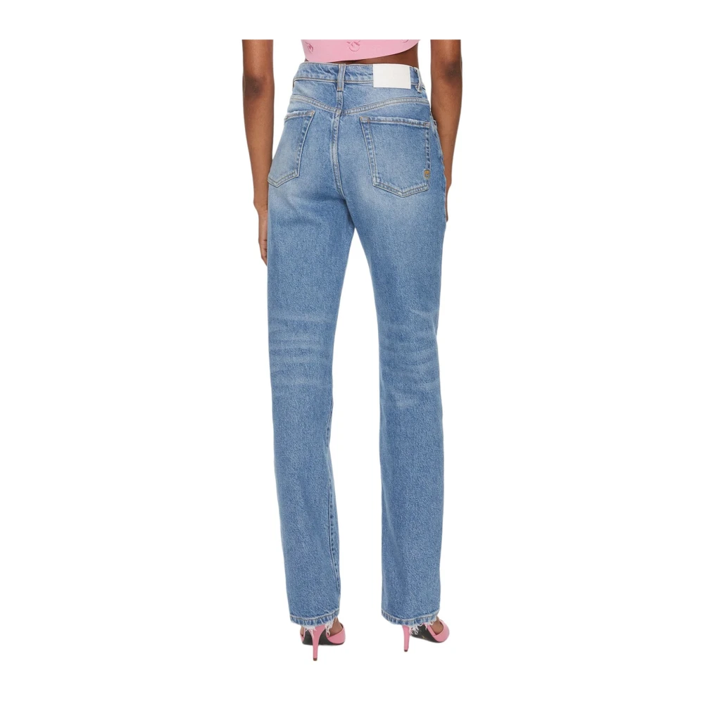 pinko Vintage Denim Straight Jeans Blue Dames