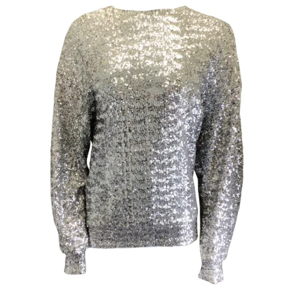 Isabel Marant Pre-owned Silver Metallic Paljetter Långärmad Topp Gray, Dam