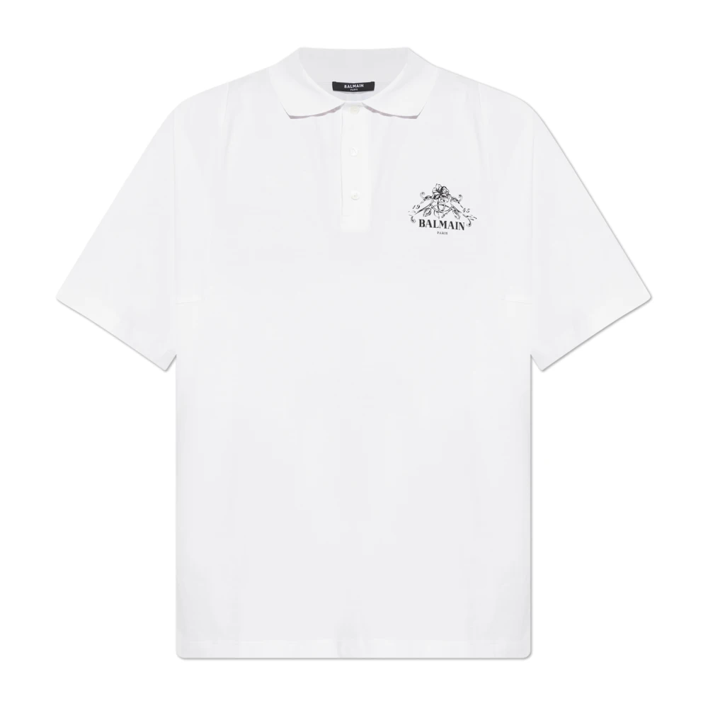 Balmain Uomo Bianco - Polo Con Stampa Di Vite - Tops - 2XL