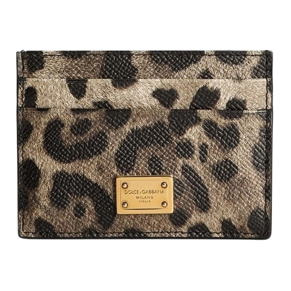 Dolce & Gabbana , Wallets & Cardholders, Female, Brown, One Size, Dauphine Card Holder With Plate