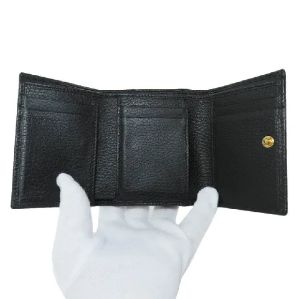 Gucci Vintage Pre-owned Leather wallets Black Dames