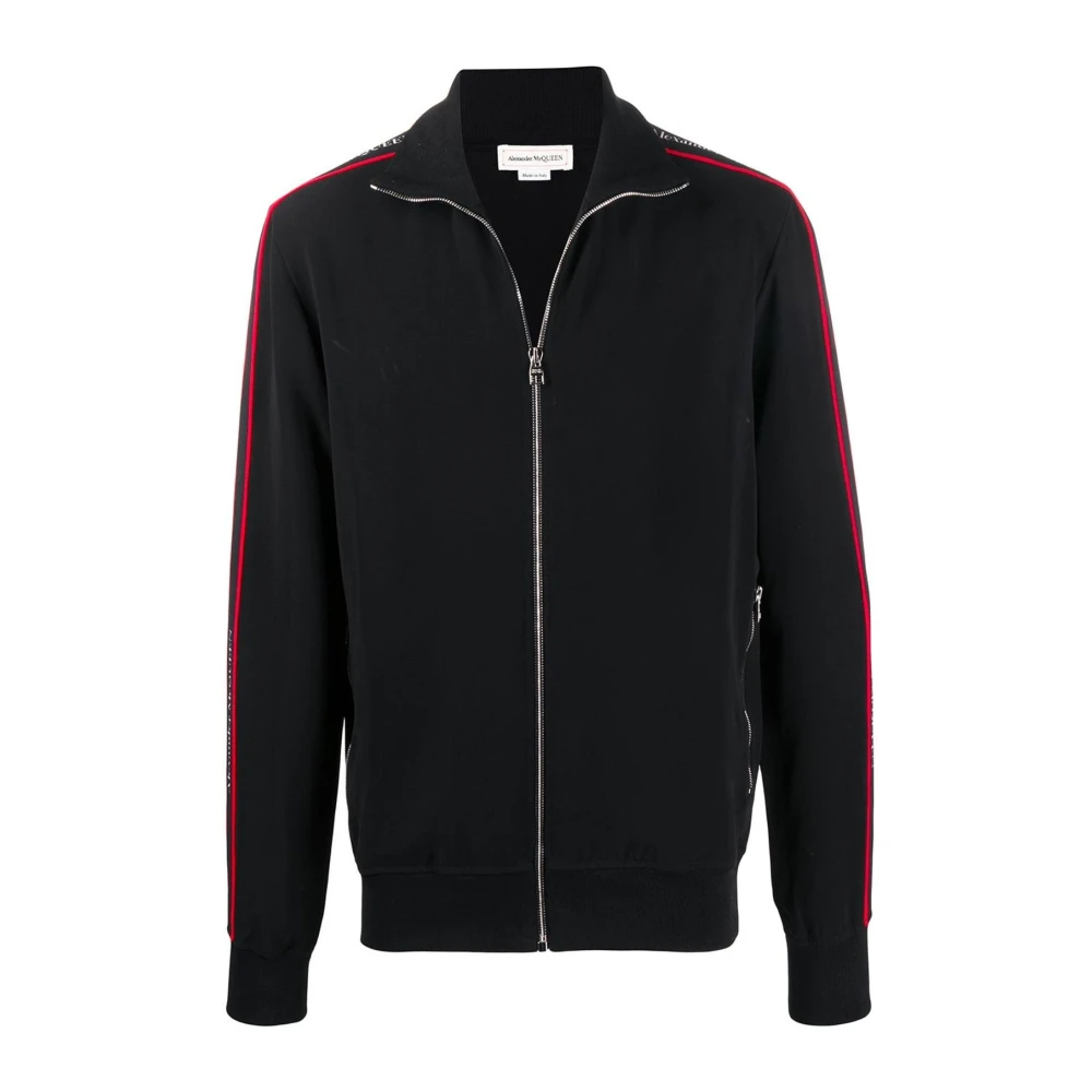 Alexander mcqueen Logo Sweatshirt met Zijdetail Black Heren