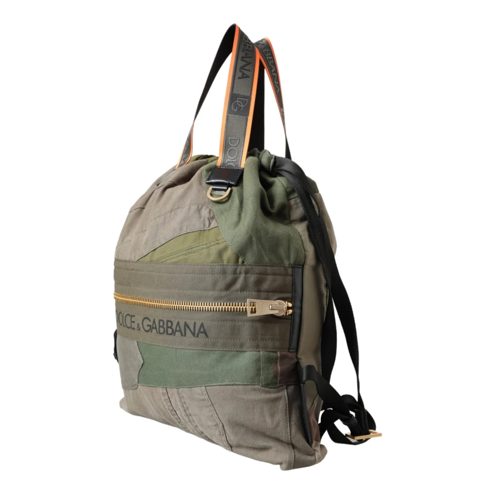 Dolce & Gabbana Camouflage Patchwork Rugzak Tas Green Heren