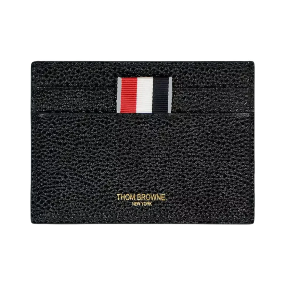 Thom Browne Uomo Nero Leather Card Holder - Immagine 2