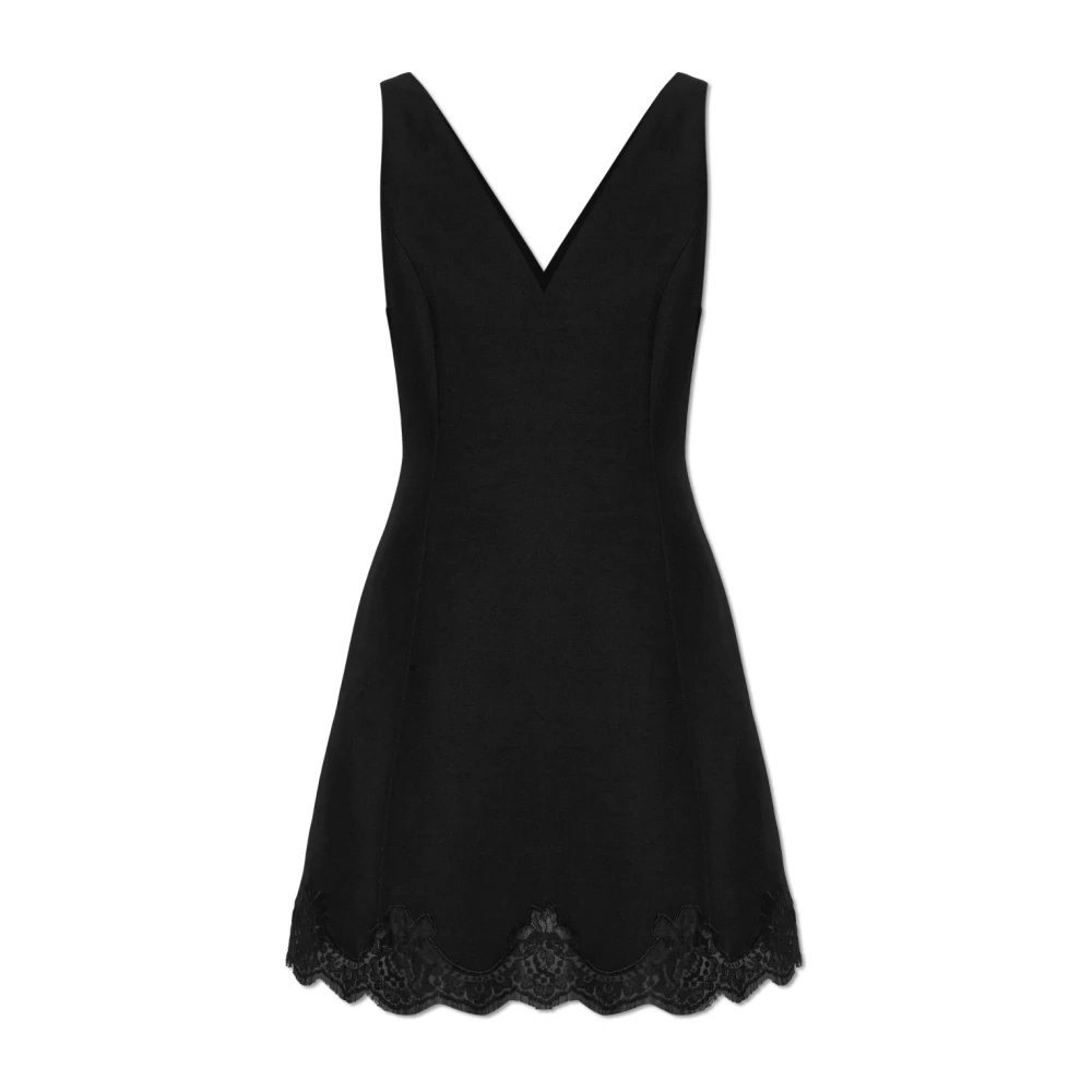 Valentino Garavani Black Dress With Lace Trim - Female - Short Dresses - S - Dresses