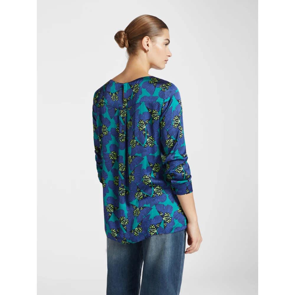 Elena Mirò Bedrukte blouse Blue Dames
