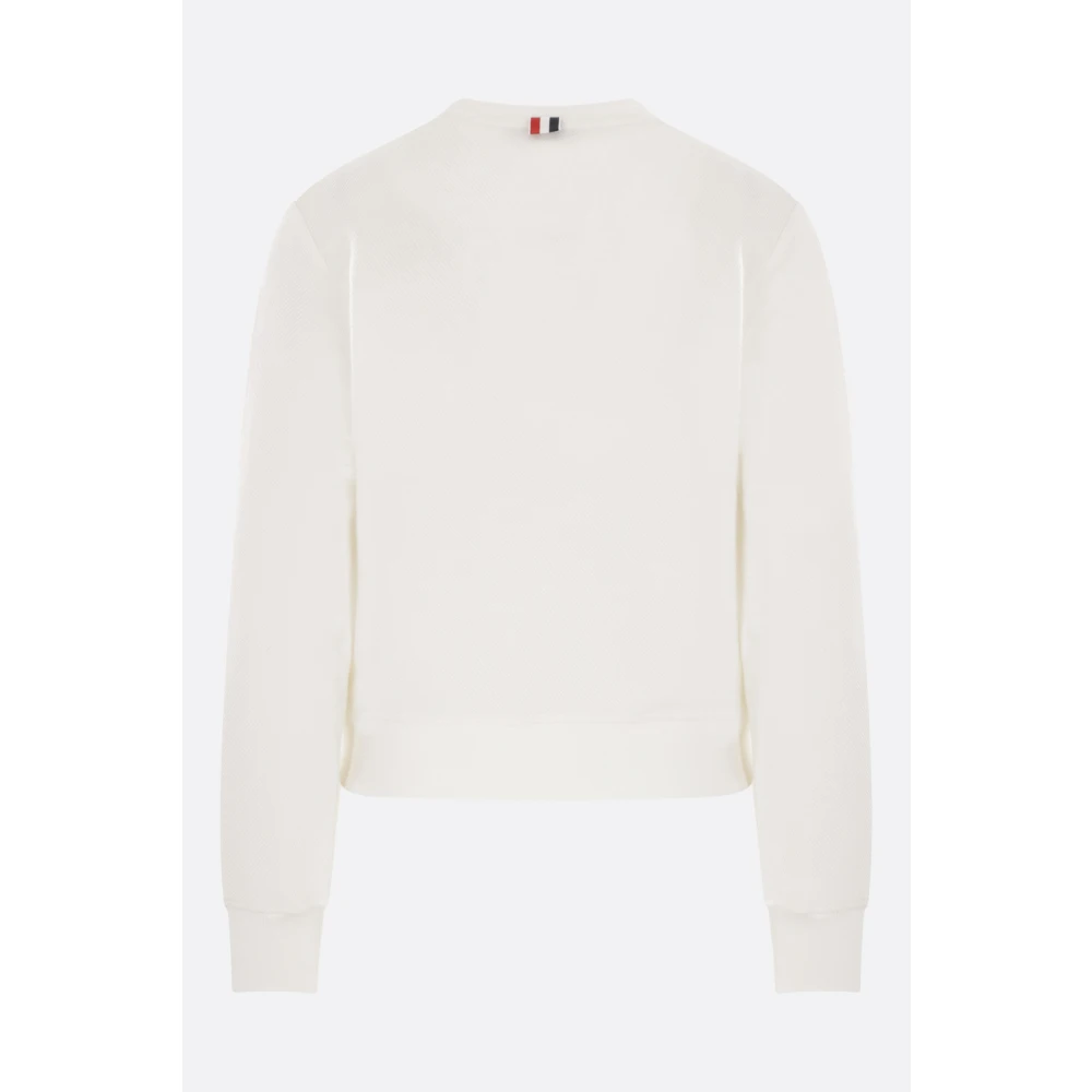 Thom Browne Witte Sweater met 4-Bar Detail White Dames