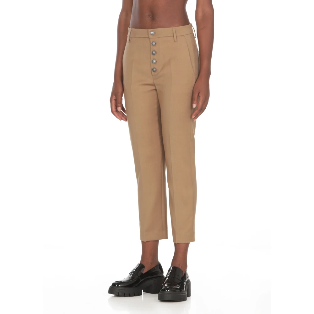 Dondup Bruine wollen broek met zakken Brown Dames