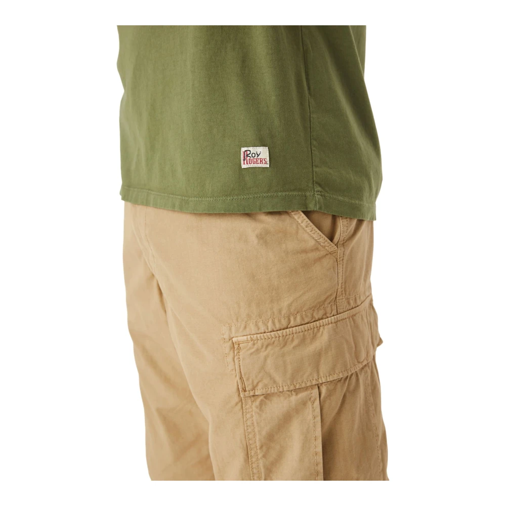 Roy Roger's Korte Mouw T-shirt Green Heren