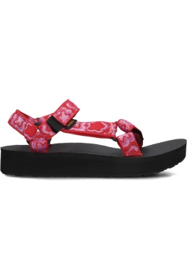 Röda Platta Sandaler W Midform Universal